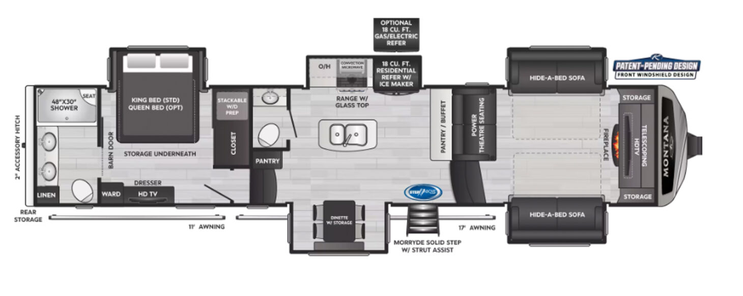 Floorplan of the Keystone Montana 3761FL